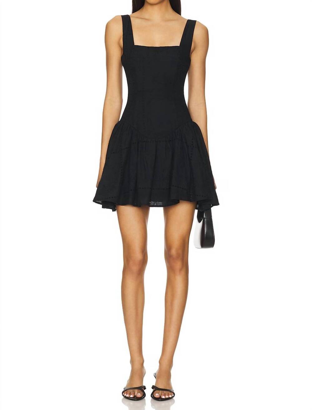 NEW WE WORE WHAT corset peplum mini dress in black multi